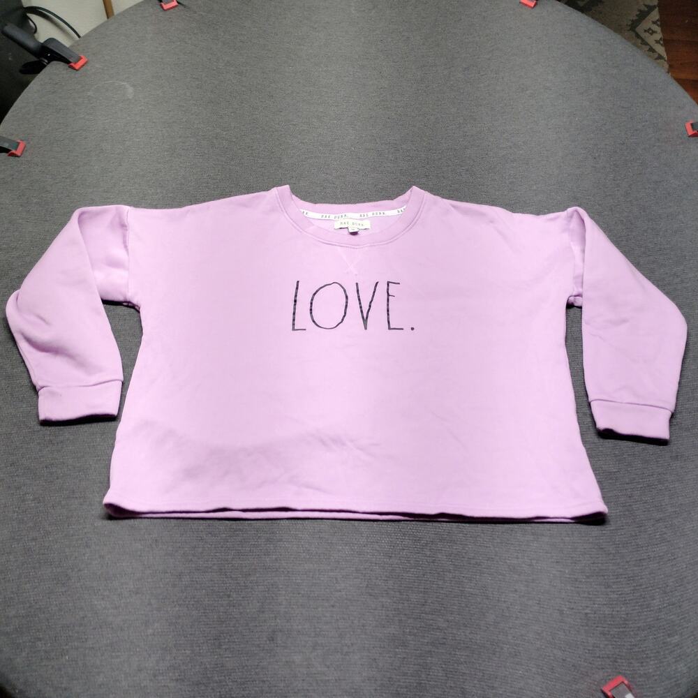 Rae Dunn 'LOVE.' Lavender Sweatshirt, Size Small Petite